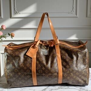 Authentic Louis Vuitton Monogram Sac Souple Boston Travel Bag 55 Vintage